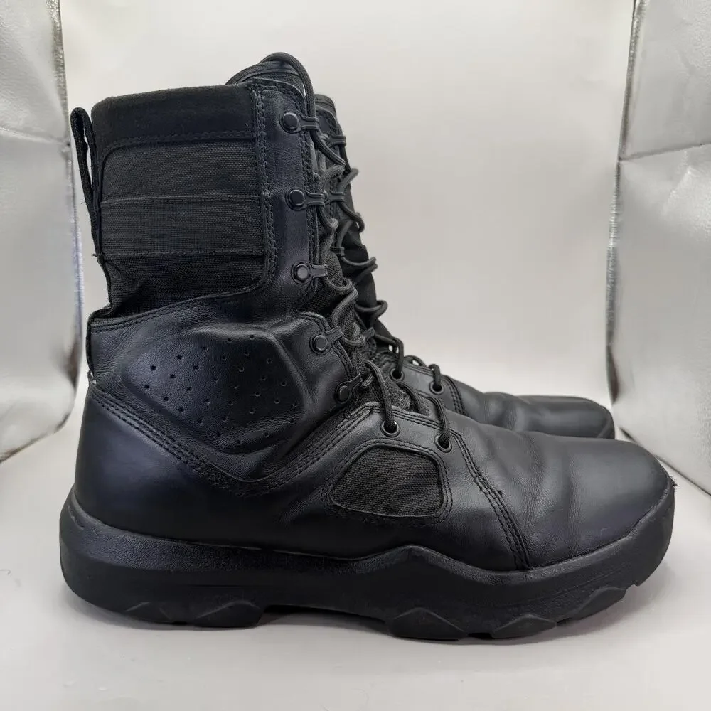 Under Armour FNP Zip Tactical Boots Mens 12 US Black Leather Combat 1296240-001